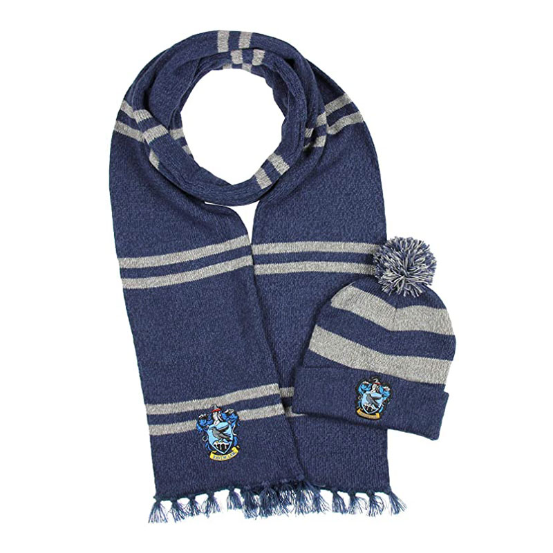 Harry Potter Ravenclaw Houses Knit Scarf & Pom Beanie Set