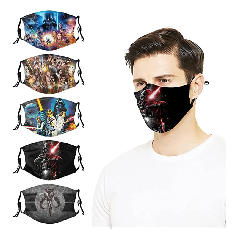 Star Wars Characters Face Cover Mask with 10 Filters (5 PCS)