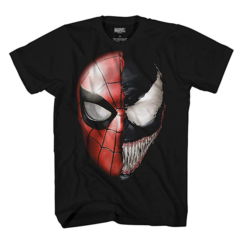 Venom Spidey Faces Spiderman Avengers Adult Tee for Men T-Shirt